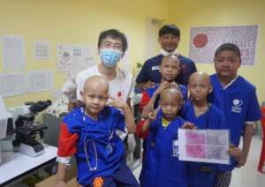 Children in colorful uniforms @Open-Hospital