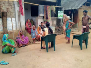 Lipi from JRP explains Neemola to villagers