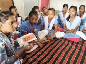 Field coordinator Lipi explains how pads are used