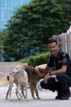 A friendly security guard in Mindspace IT park