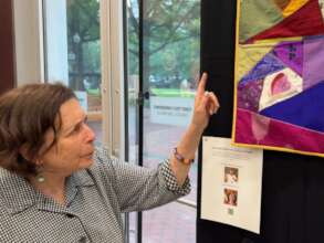 Susan explains her "crazy quilting" design