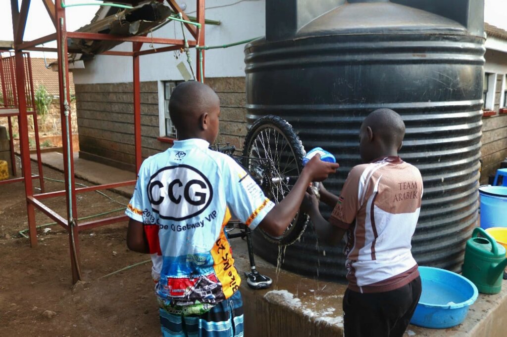 Bike washing at our Cycling Hub