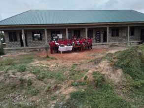 Picture of trainees Infront of the new building