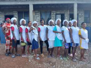 sewing dept,  sews aprons for catering dept