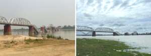 Innwa Bridge  Apr. (left) Aug. (right)