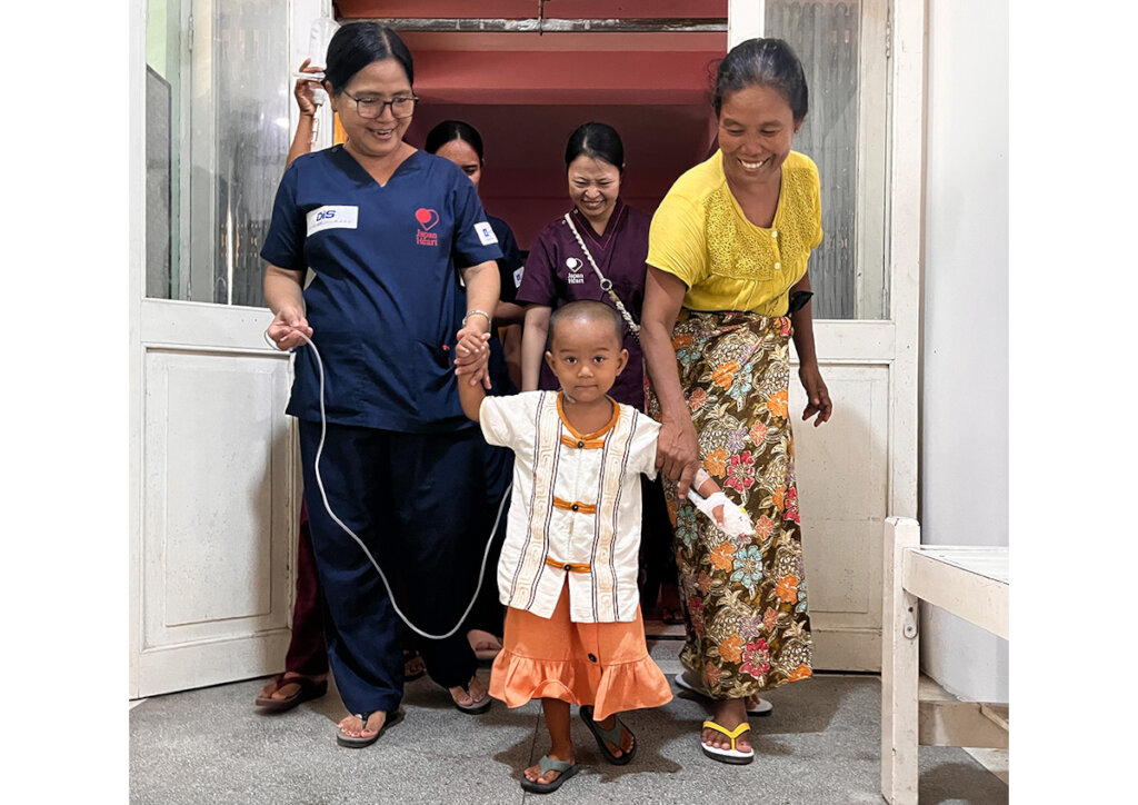 Myo Myo can walk again after surgery.