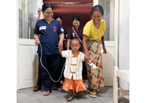 Myo Myo can walk again after surgery.