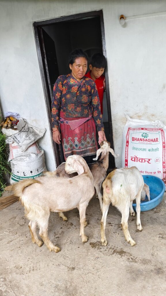 Gumati with her new goats