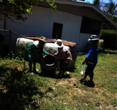 Eliminating breeding grounds for mosquitoes.