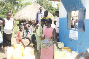 Water kiosk providing clean water for communities