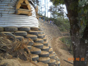 Our Tire Retaining Wall