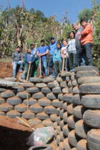 MIddle and High School Students Construct a Wall