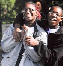 PeaceJam students at a rally