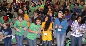 Students having fun during conference