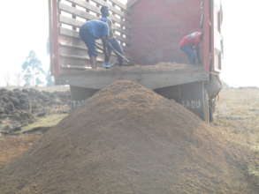 Sand being tip at the site