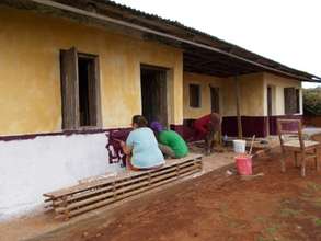 Volunteers painting