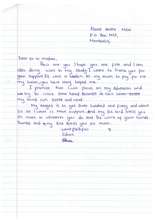 Edna's thank you letter