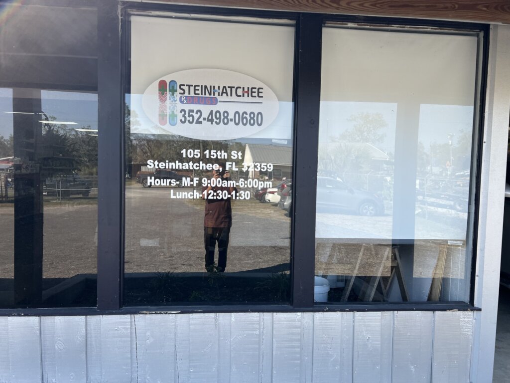 Chirag's new location - sign on window