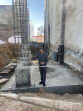 Dr. Sharwan Saini with the finished foundations!