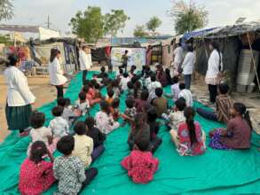 Participants learning how to stay safe in the heat