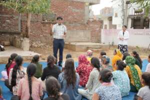 Young girls learning at an educational seminar