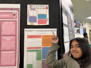 Middle School Student Presenting her Work