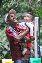 Father holding his son