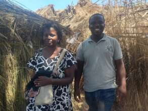 Our Team with one refugee women in the camp