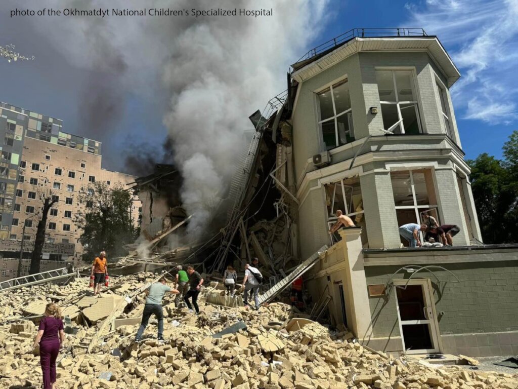 Aid to Ukrainian Hospital Ohmatdyt after Shelling