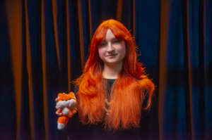 Vika behind her wig