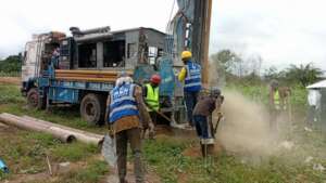 Well drilling at the project site on August 29, 20