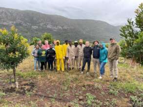 Harvesting Team with guests