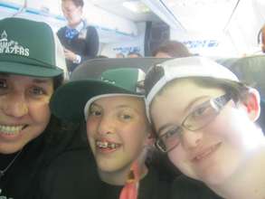 Shannon flying to camp!