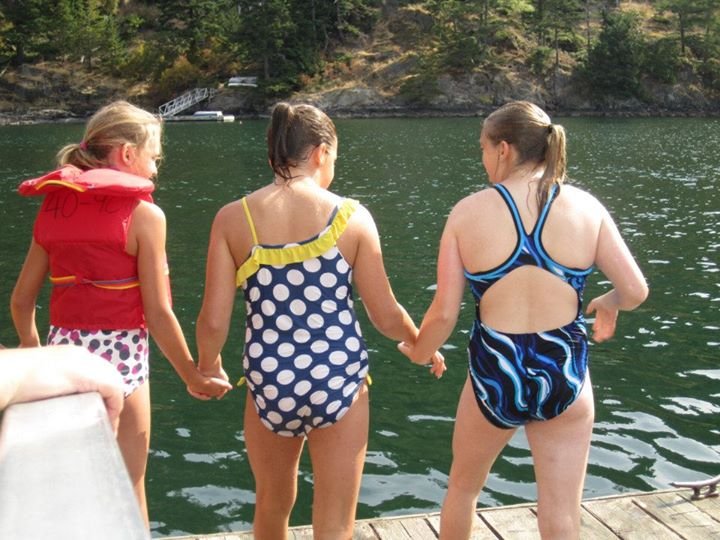 Shannon swimming at camp