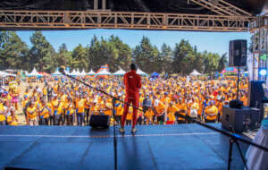 Eliud Kipchoge addressing participants