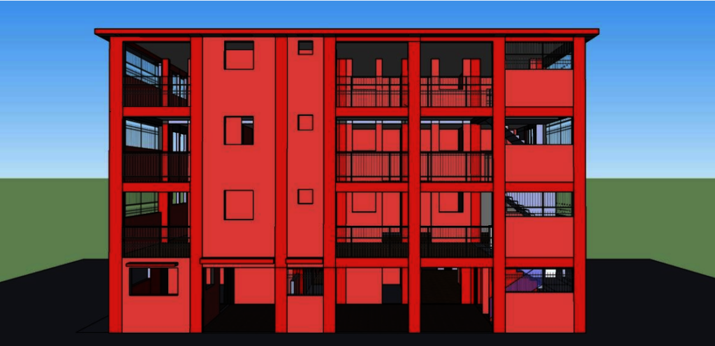 A rendering of the new women's dorm.