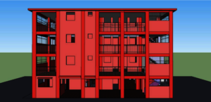 A rendering of the new women's dorm.