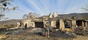 Wide Horizons - main lodge devastated by the fire