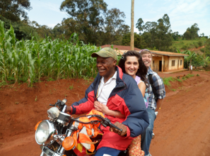 Field trip on a bike to visit a women group