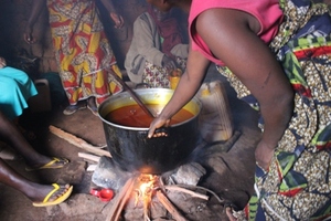 Oil  already eated ready for sharing