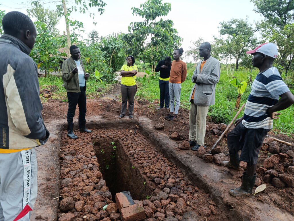Ground breaking moment with family and builders