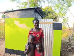 Piloya and some of her children full of joy