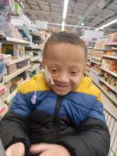 Georgia and Mohammed having fun at the supermarket