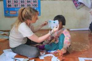 Elephant masks in English class