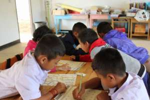 Practicing their phonics!