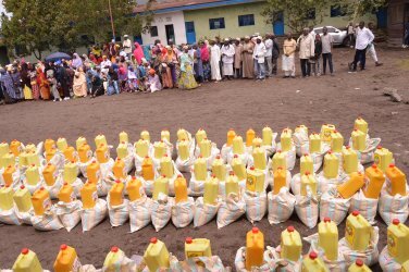 Distribute emergency food to Goma's displaced