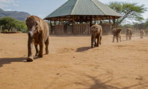 Nursery herd running for their morning bottles
