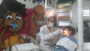 Doctor doing a dental treatment