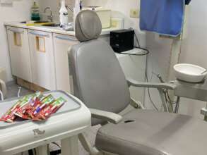 Dental office with hygiene kits stacked