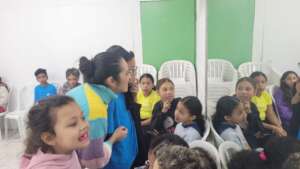 Children learning about their brushing habits